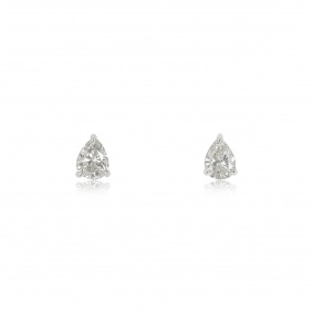 White Gold Pear Cut Diamond Earrings 0.52ct TDW